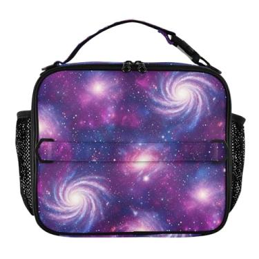 Imagem de Joisal Lancheira vibrante Galaxy SwirlNebulae para mulheres, meninas, lancheira com alça de ombro masculina e infantil, lancheira para trabalho, adultos, rosa, fofa, bolsa térmica