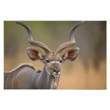 Imagem de Wassud Tapete de porta de veado 61 x 89 cm, tapete antiderrapante lavável com suporte de borracha, tapete macio e macio para sala de estar, quarto, entrada, entrada