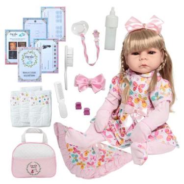 Imagem de Bebê Reborn Boneca Alice Corpo 100% Silicone Princesa 46cm - Cegonha R