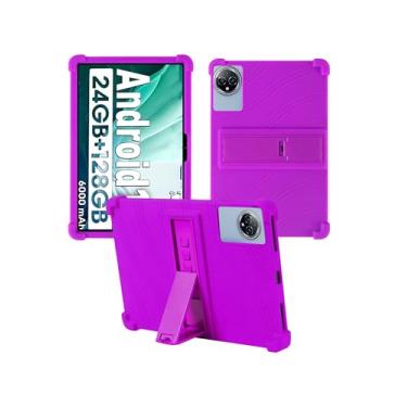 Imagem de Capa para tablet Aobante K80/K70/K60/K50 de 10 polegadas, capa protetora de borracha leve à prova de choque, capa protetora de borracha ajustável para crianças, roxa