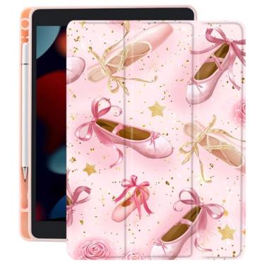 Imagem de CozyNestCY Capa para iPad 10,9 polegadas 10Th Lovely Bowknot Ballet Shoes Capa para Ipad Preppy Girly Shell Transparente Traseira Bonito Laço Rosa Capa Auto Sleep/Wake Suporte de Lápis À Prova de