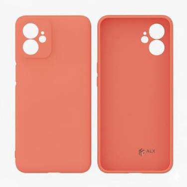Imagem de Capa Silicone Veludo Premium Compatível Motorola Moto G54 com Proteção Completa. (Coral)