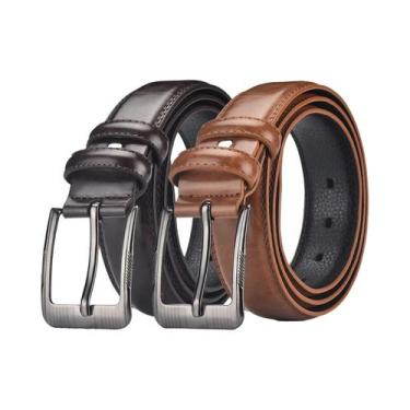 Imagem de Cinto De Couro Genuíno Masculino 2 Peças Estilo Para O Dia a Dia Conju
