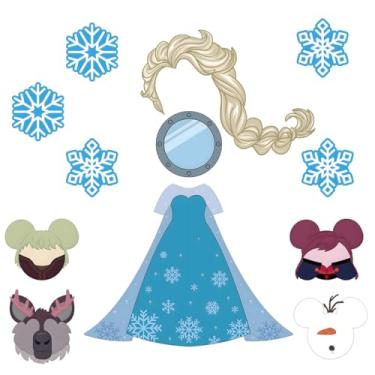 Imagem de 12 peças de adesivos magnéticos para porta de cruzeiro com tema de princesa de inverno, para geladeira, carro, reutilizável, faça você mesmo, artigos de decoração de festa de aniversário