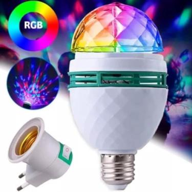 Imagem de Lâmpada Led Globo Colorida Rotativa Giratória para Festas Boate Balada