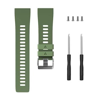 Imagem de EKSIL Pulseira de substituição pulseira de relógio pulseira de silicone pulseira macia para Garmin Forerunner 35 pulseira de relógio inteligente (cor: verde exército)