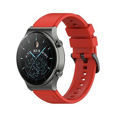 Imagem de KAVJU Pulseira de relógio inteligente de 22 mm para Huawei GT 2 Pro pulseiras de pulso de silicone para Xiaomi GTR 47mm GTR2 2e pulseira (cor: vermelho, tamanho: para Amazfit GTR 2e)
