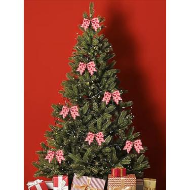 Imagem de 10 peças de pequenos laços de dia dos namorados para grinalda, laços de guirlanda de dia dos namorados, vermelho, rosa, búfalo, xadrez, arcos vermelhos de serapilheira para presente de serapilheira