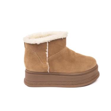 Imagem de Bota Feminina Forrada Camurça Frio Pelo Neve Impermeável Lã Quentinha Casual Premium Fioratto-Feminino
