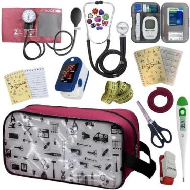 Imagem de Kit De Enfermagem Completo Medidor Glicose Aparelho Pressao - PREMIUM,