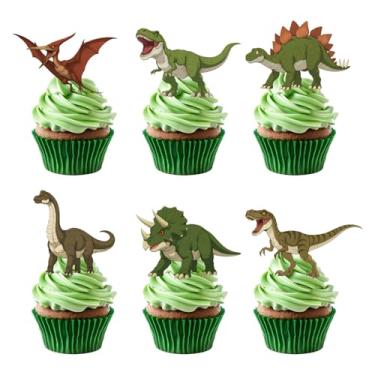 Imagem de 48pcs Dinossauro Cupcake Toppers, Palitos Cupcake Dino Rugidores Decorações Bolo para Crianças Meninos Decorações Festa Aniversário Tema Dinossauro Lembrancinhas Festa Chá de Bebê