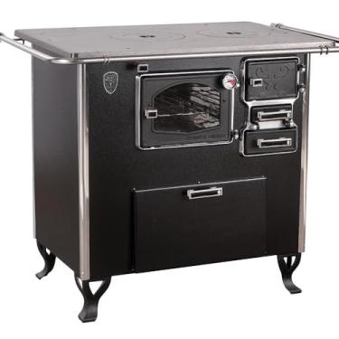 Imagem de Fogão A Lenha C Forninho C Caixa Esq Preto Fornos Pinhal N2