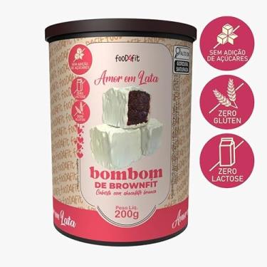 Imagem de BOMBOM DE BROWNFIT CHOCOLATE BRANCO ZERO AÇÚCAR - AMOR EM LATA 200G - FOOD4FIT