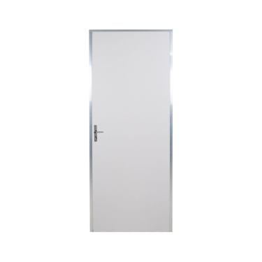 Imagem de Kit Porta De Madeira Lisa 212X75Cm Com Batente De Aluminio 3,6Cm Ecomadeiral Mgm Branco