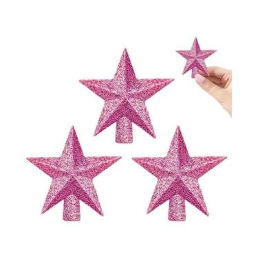 Imagem de Decoração De Natal Estrela Brilhante 3 Peças Feliz Natal Decoração Par