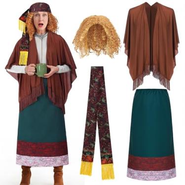 Imagem de Coume 4 Pcs Halloween Professor Costume Skirt Vest Headband Punk Wig for Movie Cosplay Halloween Women Dress up