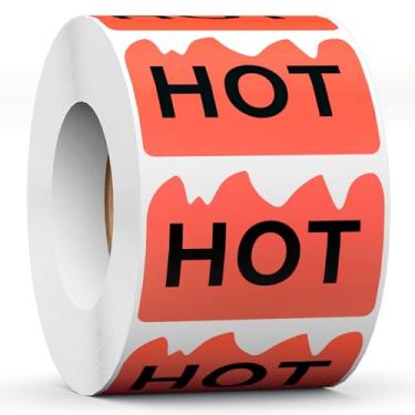 Imagem de 500 peças 5 x 3,8 cm Rave Hot Adesivos para Rave Party Restaurantes Comida Picante, Risepekt Fluorescente Vermelho Chama Quente em Forma de Fogo Marcando Itens Populares para Supermercados Lojas Lojas