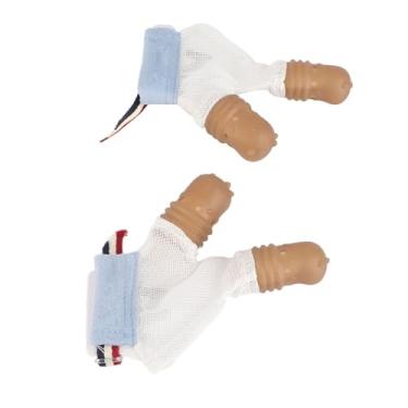 Imagem de Generic Protetor de Dedo de Silicone para Sucção de Polegar, Protetor de 2 Dedos para bebê, Evita Sucção de Dedo, 2 Pares Azul (M)