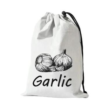 Imagem de Sacos De Armazenamento De Vegetais Com Cordão Para Alho E Cebola, Com 