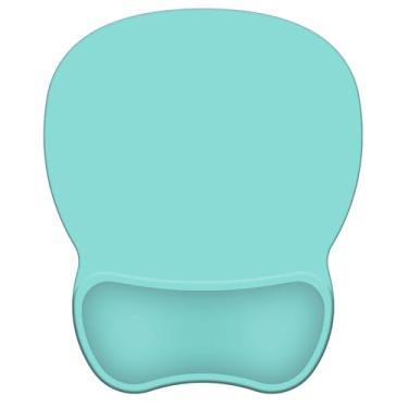 Imagem de Mouse pad com suporte, mouse pad ergonômico com descanso de pulso em gel, confortável com superfície de suporte de pulso macia e base de poliuretano antiderrapante para escritório em casa trabalhando