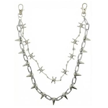 Imagem de NIIIYTYB Corrente de calça masculina gótica punk rocker streetwear hip hop acessórios para jeans, bolsa, cinto, decoração para homens, mulheres, correntes de jeans e roupas da moda