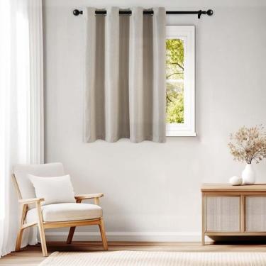 Imagem de Cortina jinchan de linho texturizada 115x114cm Bege acinzentado claro