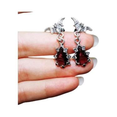 Imagem de Brincos De Argola Góticos Masculinos Com Caveira, Hipoalergênicos, Joi