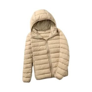 Imagem de Jaqueta De Pluma Com Capuz Para Mulheres plus Size, Leve E Quente, Cas