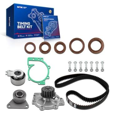 Imagem de KAX Kit de correia dentada com bomba de água adequada para Volvo S60 2001-2009, XC90 2005-2006, XC70 2003-2007 2009-2010, V70 1998-2007 2009-2010, C70 S40 S7 0 S80 V40, OEM # 9440383, 3188688, 9458309