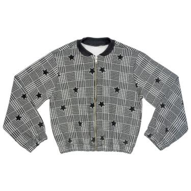 Imagem de Jaqueta Juvenil Look Jeans Bomber Tweed Preto - UNICA - 6-Feminino