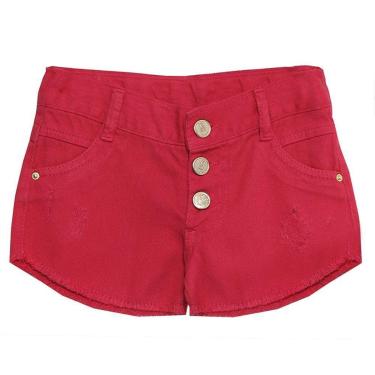 Imagem de Shorts Look Jeans c/ Botão Collor - 3P - CHICLETE-Unissex