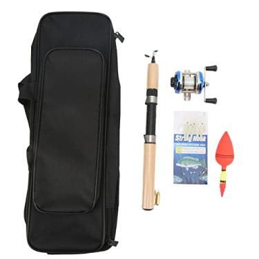 Imagem de Kit de vara de pesca no gelo portátil conjunto de vara de pesca de inverno com carretel flutua saco de armazenamento durável leve para entusiastas da pesca no gelo 75 cm de