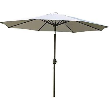 Imagem de Guarda-sol Guarda-sol de jardim Guarda-sol de pátio de 2,7 m, alça de manivela ajustável, mastro principal arrojado para jardim, terraço, piscinas, guarda-chuva de praia ao ar livre