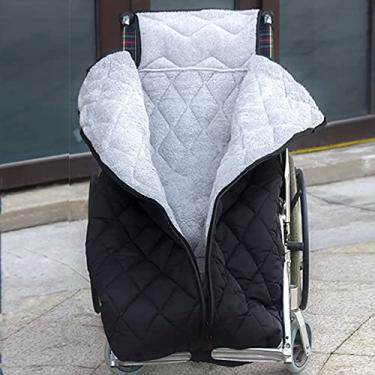 Imagem de ZDJZMGZ Cobertor para aquecedor de cadeira de rodas, cobertor de perna anticongelante, à prova de vento, forrado com lã, capa de perna aconchegante com zíper para aquecer a parte inferior da perna (A)