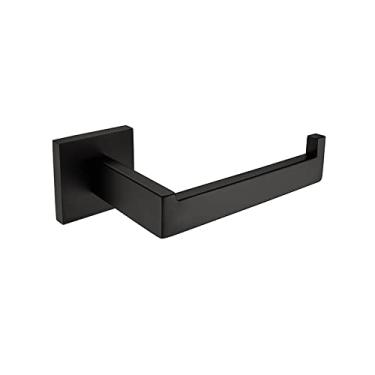 Imagem de 3FLQOOPP Acessórios de banheiro preto fosco conjunto de ferragens toalheiro trilho toalheiro gancho saboneteira escova vaso sanitário, prateleira de vidro (suporte de papel B)