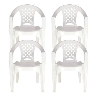 Imagem de Kit 4 Cadeiras Tramontina Iguape com Bracos em Polipropileno Empilhavel