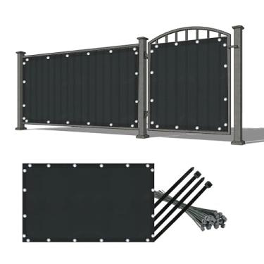 Imagem de Painel de proteção de tela de privacidade para portão de 91 x 122 cm com revestimento de PVC resistente e ilhós de aço inoxidável para portão de jardim, varanda pequena, portão de piscina, portão de