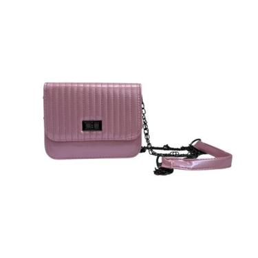 Imagem de Bolsa feminina mão transversal com corrente - GLORIA W & Y, Pink, P