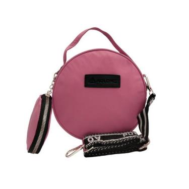 Imagem de Bolsa feminina transversal  redonda mais porta moeda - Ao Long, Rosa, 