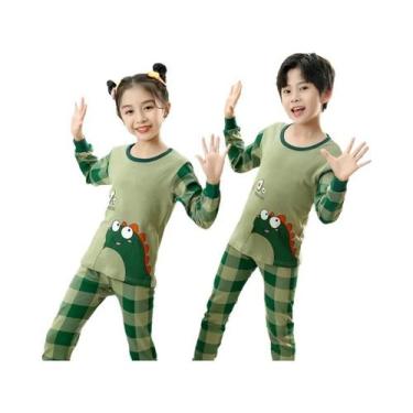 Imagem de Conjunto De Pijamas De Algodão Para Meninas E Meninos, Manga Longa, Ro