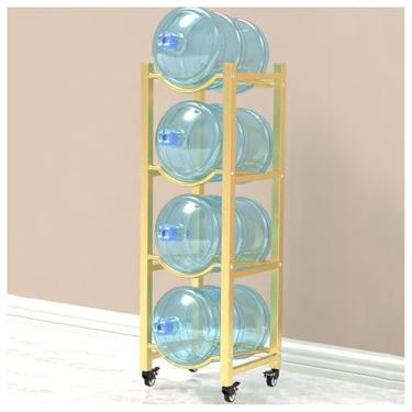 Imagem de Suporte e organizador de jarro de água móvel de 5 galões, rack de armazenamento de garrafa de água resistente com 4 rodas, ideal para soluções de dispensador de água de escritório, restaurante