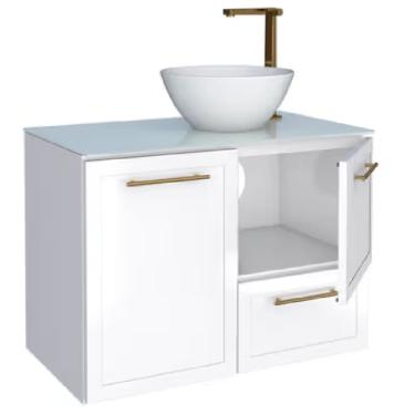 Imagem de Armário Banheiro 80cm Jambo Branco - P102852 - Cozimax Armario Banheiro 80cm Jambio Branco - P102852 - Cozimax