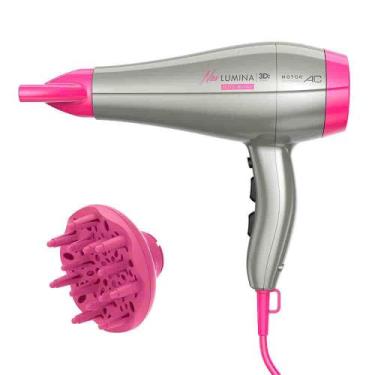 Imagem de Secador De Cabelo New Lumina Bivolt - Gama Italy, Prata e Pink, Bivolt