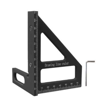 Imagem de Régua Triangular De Plástico Para Marcenaria Com Ângulos Múltiplos E P