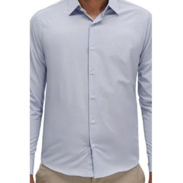 Imagem de Camisa Manga Longa Essencial Slim Masculina Ogochi 001520072 Azul-Masculino