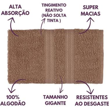 Imagem de Jogo De Toalhas De Banho 4 Peças 100% Algodão Alta Absorção 2 Banho + 2 Rosto Padrão Hotel Pousada Bege