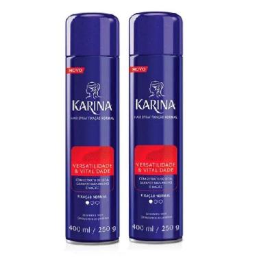Imagem de Kit 2 Unidades Hair Spray Karina Fixação Normal 400Ml