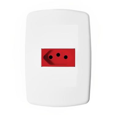 Imagem de Tomada Universal 2p+t 20a Vermelha com Placa Dc8100-48 Dicompel Tomada Universal 2p+t 20a Verme