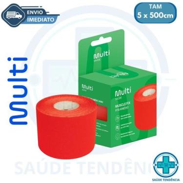 Imagem de Bandagem Elastica Adesiva 5m x 5cm Rosa Multilaser Fisioterapia e Espo