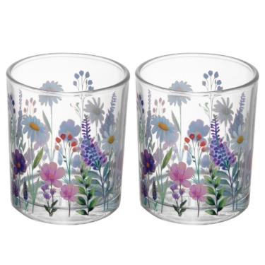 Imagem de Conjunto 2 Porta Velas Aroma de Jardim 7cm x 6cm Vidro